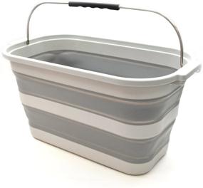 img 4 attached to 🪣 SAMMART 23.8L (6.2Gallon) Collapsible Handy Bucket - Rectangular Grey