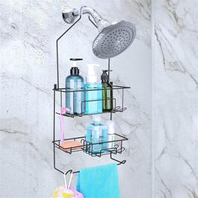 img 3 attached to 🚿 Bronze Hanging Shower Caddy: Organize Bathroom with Shower Head Storage Rack, Shampoo and Soap Holder