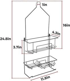 img 2 attached to 🚿 Bronze Hanging Shower Caddy: Organize Bathroom with Shower Head Storage Rack, Shampoo and Soap Holder