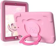 pzoz ipad kids case: shockproof and cute protective cover for apple ipad air 1/2, 6th gen, and 5th gen - pink logo