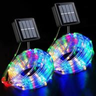 yeguo solar rope lights outdoor waterproof led - 2 pack, 33ft 100 led each - multicolor fairy string lights for pool balcony tree garden yard fence party walkway logo