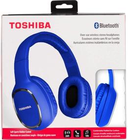 img 1 attached to Toshiba RZE-BT160H(L): Беспроводные Bluetooth наушники с микрофоном накладного типа - длительное время работы аккумулятора, 10 часов разговора и прослушивания музыки, радиус действия до 30 футов.