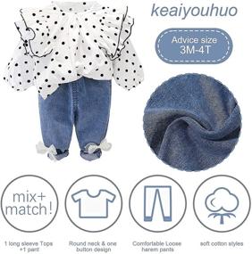 img 2 attached to 🍁 Trendy Fall Toddler Baby Girl Clothes: Size 9M-5T Long Sleeve Tops Coat + Denim Pants Set Outfit for Style & Comfort