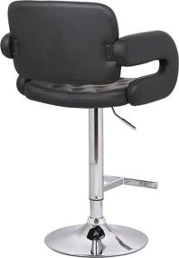 img 2 attached to 💺 AC Pacific Diamond Tufted Hydraulic Adjustable Swivel Bar Stool with Armrest and Cushion - Black (25"-33" Height)