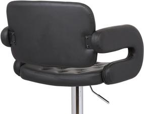 img 1 attached to 💺 AC Pacific Diamond Tufted Hydraulic Adjustable Swivel Bar Stool with Armrest and Cushion - Black (25"-33" Height)