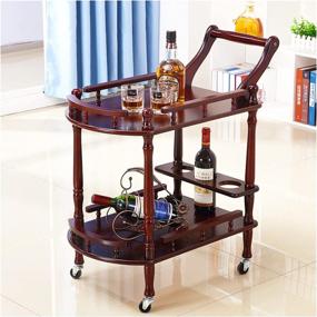 img 4 attached to 🛒 Vintage European-Style beaskin Bar Cart: Exquisite Hand-Carved Design, Brake Function, 31.5"H x 24"L x 16"W