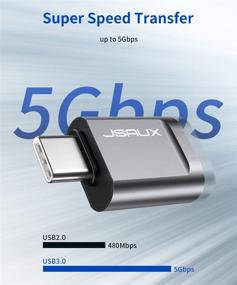 img 1 attached to JSAUX USB C to USB Adapter 2-Pack - Type C to USB 3.0 Male to Female OTG 🔌 Adapter, Compatible with MacBook Pro/Air, iMac 2021, Samsung Galaxy S21 S20+ S10, and More Type C Devices - Grey