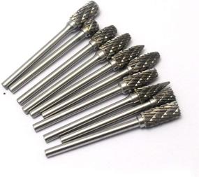 img 1 attached to 🪚 10pcs Oudtinx 1/8" Shank Tungsten Steel Solid Carbide Rotary Files Diamond Burrs Set for Woodworking Drilling Carving Engraving, Fits Rotary Tool