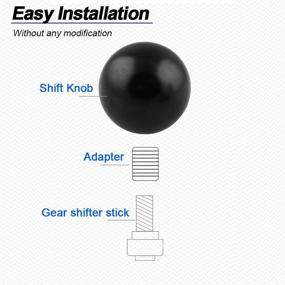 img 1 attached to 🚗 RYANSTAR Shift Knob Adapter Kit: Universal Round Ball Shape Black Gear Shifter Lever for Cars
