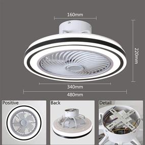 img 2 attached to Enhance Your Space with Fscar 20-inch Invisible Ceiling Fans with Light: 72W LED, 3 Speeds, and Remote Control for Kitchen and Bedroom