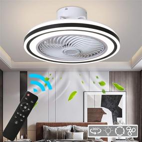 img 3 attached to Enhance Your Space with Fscar 20-inch Invisible Ceiling Fans with Light: 72W LED, 3 Speeds, and Remote Control for Kitchen and Bedroom