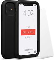 enhance your iphone 11 experience with the cellairis bundle: black cell phone case and tempered-glass screen protector logo