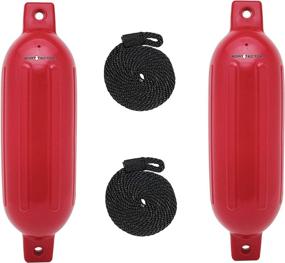 img 4 attached to Enhanced BoatTector Fender Value 2-Pack - 4.5&#34; x 16&#34;, Vibrant Red for Maximum Performance