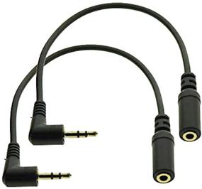 img 2 attached to 2-Pack of 8-Inch 3-Pole 3.5mm Male Right-Angle to 3.5mm Female Audio Cables by MMNNE