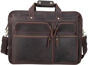 img 3 attached to Polare Modern Messenger Bag | Retro-inspired Men’s Laptop Briefcase | Full Grain Leather | Fits 15.6'' Laptop