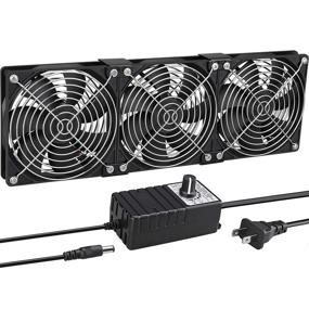 img 4 attached to Big Airflow 3 x 120mm Fan with AC 110V - 240V Speed Control, Cabinet/Chassis Cooling for Server/Workstation