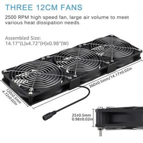 img 3 attached to Big Airflow 3 x 120mm Fan with AC 110V - 240V Speed Control, Cabinet/Chassis Cooling for Server/Workstation