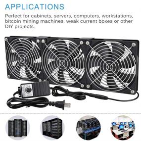 img 2 attached to Big Airflow 3 x 120mm Fan with AC 110V - 240V Speed Control, Cabinet/Chassis Cooling for Server/Workstation