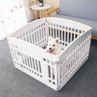 🐾 foldable pet playpen gate: portable indoor/outdoor fence for dogs - medium size (33.5x33.5 inches) logo