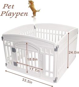 img 3 attached to 🐾 Foldable Pet Playpen Gate: Portable Indoor/Outdoor Fence for Dogs - Medium Size (33.5x33.5 inches)