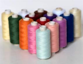 img 2 attached to 🧵 All Purpose Polyester Sewing Thread Kit with 24 Spools - Includes Free Set of 30 Needles for Hand & Machine Sewing