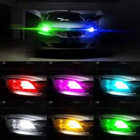 img 2 attached to 🚗 Enhance Your Car's Interior with LED W5W T10 RGB Clearance Light: Multi-Mode Colorful Car Light Bulbs with Remote Controller (2pcs)