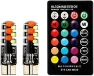 🚗 enhance your car's interior with led w5w t10 rgb clearance light: multi-mode colorful car light bulbs with remote controller (2pcs) logo