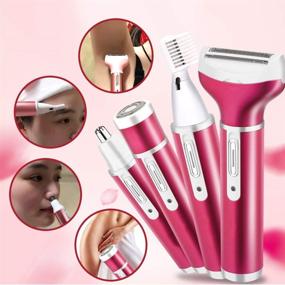 img 3 attached to 4-in-1 Electric Epilator Hair Shaver for Women - Rechargeable Waterproof Razor for Bikini Area, Nose, Armpit, Underarms & Body Hair Removal