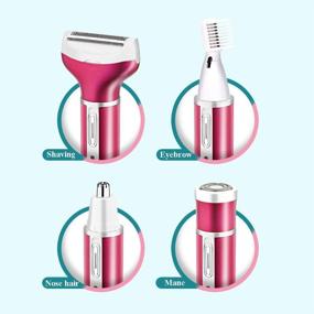 img 2 attached to 4-in-1 Electric Epilator Hair Shaver for Women - Rechargeable Waterproof Razor for Bikini Area, Nose, Armpit, Underarms & Body Hair Removal