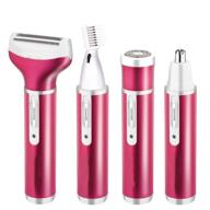 4-in-1 electric epilator hair shaver for women - rechargeable waterproof razor for bikini area, nose, armpit, underarms & body hair removal logo