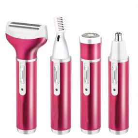 img 4 attached to 4-in-1 Electric Epilator Hair Shaver for Women - Rechargeable Waterproof Razor for Bikini Area, Nose, Armpit, Underarms & Body Hair Removal