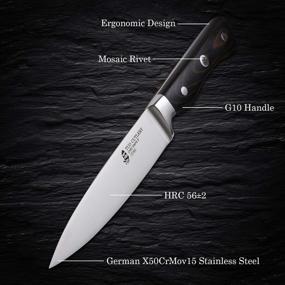 img 2 attached to 🔪 6 Inch TUO Chef Knife - Professional Kitchen Knife - Legacy Series with German Stainless Steel Blade and G10 Ergonomic Handle - Gift Box Included