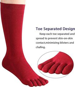 img 3 attached to Enhance Your Running Experience with Women's Toe Socks: 4-Pack of Cotton Athletic Five Finger Socks