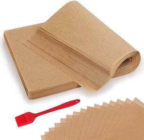 img 4 attached to OAMCEG 300 PCS Parchment Paper Sheets: Non-Stick, Unbleached, Pre-Cut for Baking, Grilling, Air Fryer, Steaming - Includes Silicone Brush