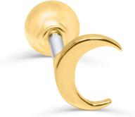 ondaisy ondaisy sailor luna moon ear barbell: 14k gold plated crescent stud earring for elegant piercing logo