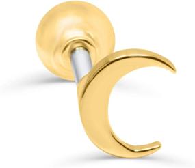 img 4 attached to ONDAISY ONDAISY Sailor Luna Moon Ear Barbell: 14K Gold Plated Crescent Stud Earring for Elegant Piercing