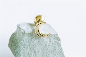 img 2 attached to ONDAISY ONDAISY Sailor Luna Moon Ear Barbell: 14K Gold Plated Crescent Stud Earring for Elegant Piercing