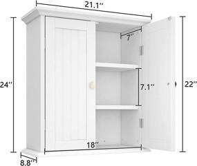 img 2 attached to Bathroom Wall Cabinet - Over The Toilet Space Saver Storage - Medicine Cabinet with 2 Doors and Adjustable Shelves - Cupboard, ChooChoo