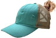 🧢 washed distressed mesh women's criss cross ponytail hat baseball cap – seo-optimized dad hat logo