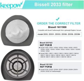 img 3 attached to 🔍 KEEPOW 2033 Vacuum Filter - Compatible with Bissell Featherweight Stick Lightweight Bagless Vacuum 2033, 20331, 20333, 20336, 20339, 2033M (Pack of 4)