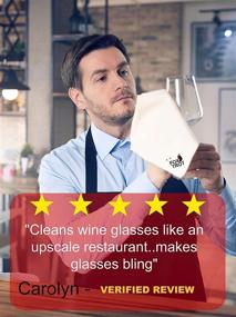 img 3 attached to 🧼 Large Foxtrot Microfiber Polishing Cloths (2 Pack White/Gray) for Streak-Free, Lint-Free Shine and Clarity on Wine Glasses, Stemware, and More