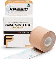 🏋️ kinesio taping tex gold fp - beige - elastic therapeutic athletic tape, 2" x 13 ft logo