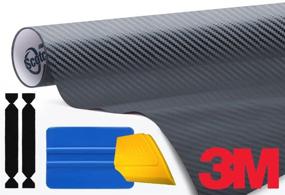 img 1 attached to 3M 1080 Carbon Fiber Anthracite Vinyl Wrap Roll with Air-Release and Toolkit (2ft x 5ft) - Enhanced SEO