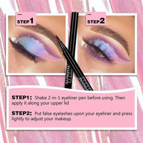 img 2 attached to 💧 ALPHONSE 2-In-1 Self-Adhesive Eyeliner | Waterproof Liquid Black Eyeliner with Strong-Hold | No Magnets or Glue Required