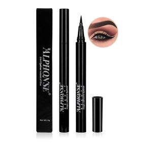 img 4 attached to 💧 ALPHONSE 2-In-1 Self-Adhesive Eyeliner | Waterproof Liquid Black Eyeliner with Strong-Hold | No Magnets or Glue Required