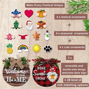 img 3 attached to 🏡 Versatile Double-Sided Rustic Wood Gnome Wreath: 14 Interchangeable Seasonal Icons for Year-Round Front Door Decor & Housewarming Gifts