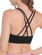 oxzno strappy padded sports bras: trendy crisscross back yoga tank tops for women logo