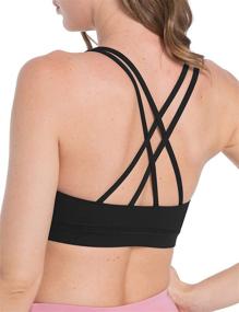 img 4 attached to OXZNO Strappy Padded Sports Bras: Trendy Crisscross Back Yoga Tank Tops for Women