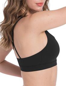 img 1 attached to OXZNO Strappy Padded Sports Bras: Trendy Crisscross Back Yoga Tank Tops for Women