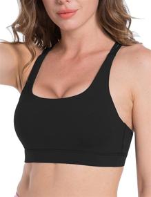 img 2 attached to OXZNO Strappy Padded Sports Bras: Trendy Crisscross Back Yoga Tank Tops for Women